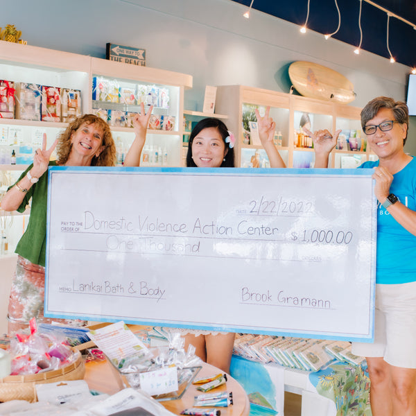 Mahalo for supporting GLOW! $1,000.00 donation to Domestic Violence Action Center