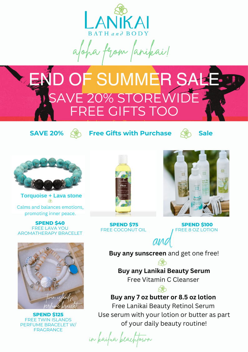 END of SUMMER SALE- SAVE 20% and FREE GIFTS for You!