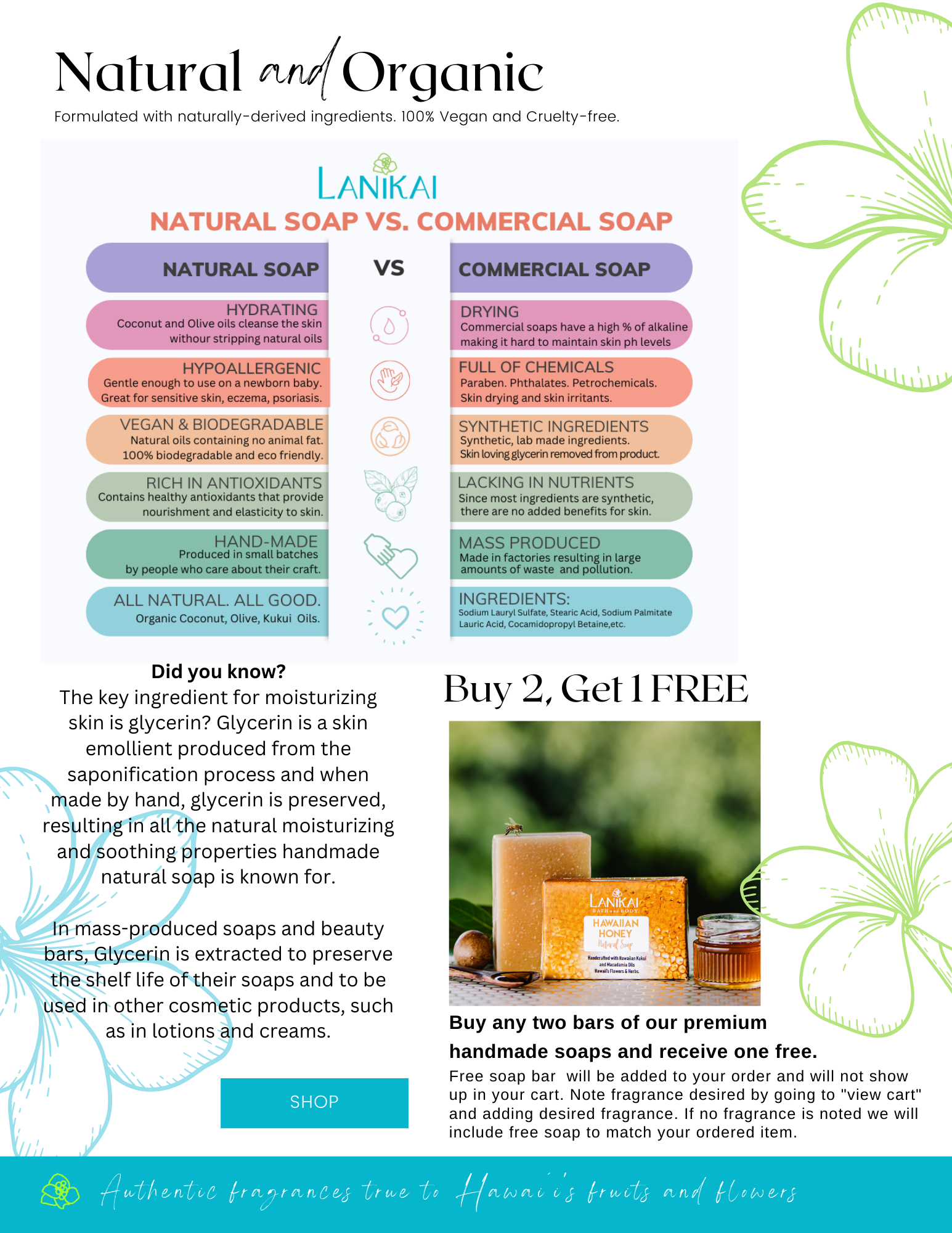 Buy Two Soaps, Get one Free!