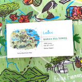 Kailua, Hawaii Dish Towel, 100% Cotton Kailua Map Tea Towel