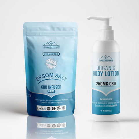 Shop online High quality CBD (THC Free) Hemp Body Lotion 250 mg and CBD Epsom Soaking Salt 60 mg - Lanikai Bath and Body