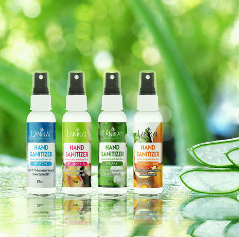 Shop online High quality Natural Sanitizer Trio Special ~ Mist and Gel Trio Sets - Lanikai Bath and Body