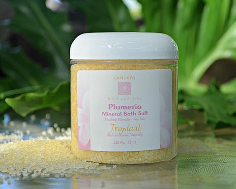 Shop online High quality Plumeria Mineral Bath Salt 12 oz. - Lanikai Bath and Body