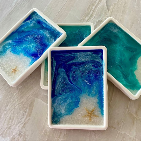 Ocean Themed Porcelain & Resin, One of a Kind Dishes